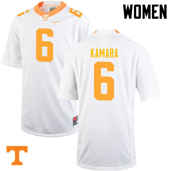 Women #6 Alvin Kamara Tennessee Volunteers College Football Jerseys-White - Click Image to Close